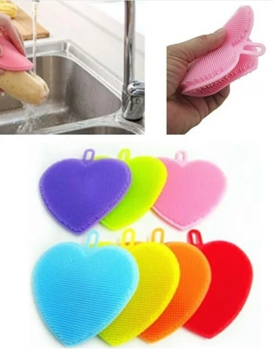 YENİ SİLİKON BULAŞIK YIKAMA ÇİFT TARAFLI SCRUBBER MUTFAK TEMİZLEME FIRÇASI PED ARACI