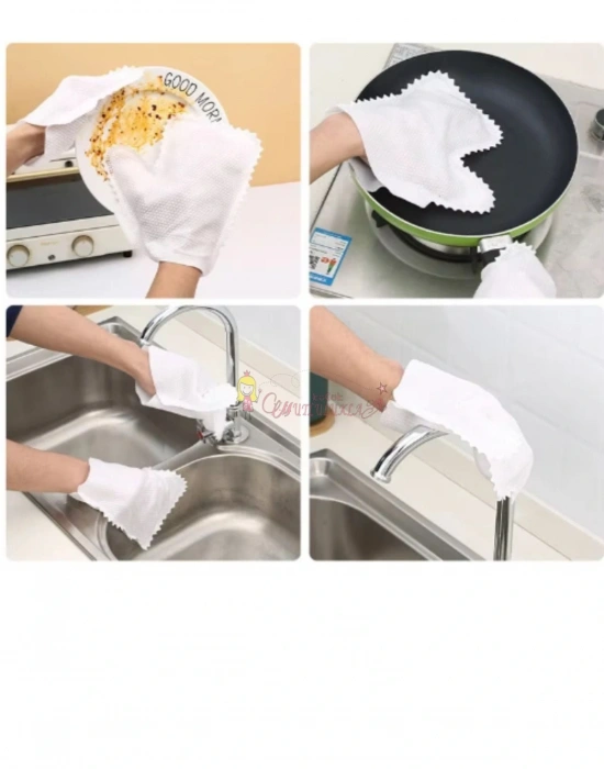 Yıkanabilir Mikrofiber Toz Alma Eldiveni Temizlik Eldiveni 10 Adet