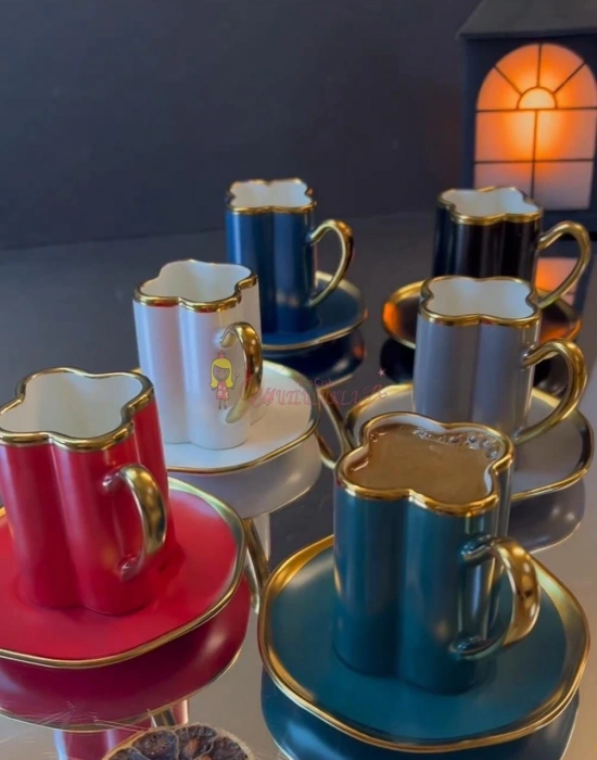 Yonca Türk Kahve Fincanı 6 Kişilik