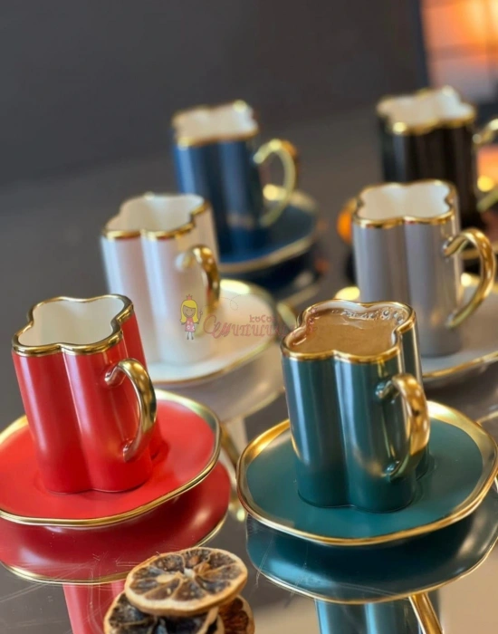 Yonca Türk Kahve Fincanı 6 Kişilik