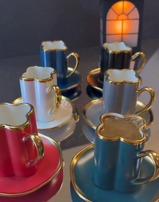 Yonca Türk Kahve Fincanı 6 Kişilik