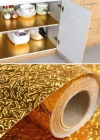 10 Metre Kendinden Yapışkanlı Silinebilir Mutfak Tezgah Üstü Sticker Folyo Gold