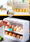 3 Katlı Döner 30 Bölmeli Yumurta Kutusu Organizer Yumurtalık