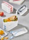3 Katlı Taşınabilir Yemek Kabı – Lunch Box Diyet Beslenme Saklama Kabı Çatal Kaşıklı