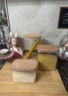 3Lü Bambu Saklama Kabı