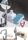 Metal Mutfak Lavabo Ayarlı Musluk Yani Organizer Bulaşık Sünger Düzenleyici  17,5 x 10 x 7 cm Metal Raf Musluk Rafı