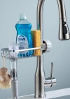 Metal Mutfak Lavabo Ayarlı Musluk Yani Organizer Bulaşık Sünger Düzenleyici  17,5 x 10 x 7 cm Metal Raf Musluk Rafı