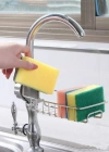Metal Mutfak Lavabo Ayarlı Musluk Yani Organizer Bulaşık Sünger Düzenleyici  17,5 x 10 x 7 cm Metal Raf Musluk Rafı