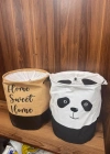 P. Panda Tasarımlı Bebek Çoçuk Odası Fileli Düzenleyici Saklama Kutusu Kirli  Sepeti 37 x 40 cm