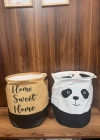 P. Panda Tasarımlı Bebek Çoçuk Odası Fileli Düzenleyici Saklama Kutusu Kirli  Sepeti 37 x 40 cm