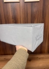 P. Koyu Gri Tela Dolap İçi Düzenleyici Kutu Organızer ( 1 ADET) 45x25x20 CM
