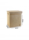 P. Jüt Kapaklı Katlanır Kirli Çamaşır Çocuk Odası Oyuncak Saklama Kutusu Sepet 40x50x30 cm
