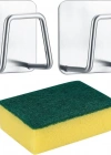 Krom Yapışkanlı Bulaşık Sünger Tutucu Evye Düzenleyici Süngerlik 5 x 5 Cm