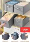 P. Açık Gri Tela Dolap İçi Düzenleyici Kutu Organızer ( 1 ADET) 45x25x20 CM