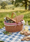 Ç. Açık Renk Oval Rattan Hasır Piknik Sepeti Vintage Sepet