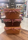 Ç. Açık Renk Oval Rattan Hasır Piknik Sepeti Vintage Sepet