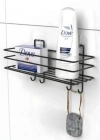 Ç. Kancalı Çok Amaçlı MetaL Askı  Şampuanlık Siyah