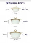 L. Emaye Mini Tencere Takımı 14 16 18 Cm