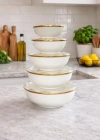 L. Emaye 5li Saklama Kabı Set 12 14 16 18 20 Cm