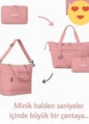 B. Kore Çantası Katlanabilir Cüzdan Çanta Kaliteli Model Katlanabilir Özel Tasarım Taşınabilir Anne Bebek Çantası Su Geçirmez