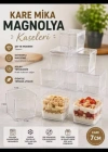 Sert Mika Plastik 6lı Kare Tiramisu Cup 250 cc  Şeffaf Kapaklı Sunum Kabı Tatlı & Meze ve Salata Kap