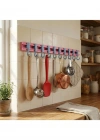 CT. 10 Kancalı Raylı Mutfak ve Banyo Düzenleyici Askı 30 cm