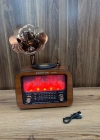 Everton Radyo Büyük Gramafonlu Şömine Görünümlü Şarjlı Nostaljik Radio RT-651