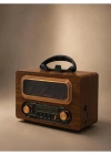 Everton Radyo Şömineli Orta Boy Nostaljik Radio Şarjlı 20x13,5x10 RT-731