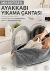 Miss Clean Ayakkabı Hurcu Gri Ayakkabı Yıkama Çantası Özel Mikrofiber Kumaş 600 gsm Fermuarlı Büyük Boy