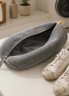 Miss Clean Ayakkabı Hurcu Gri Ayakkabı Yıkama Çantası Özel Mikrofiber Kumaş 600 gsm Fermuarlı Büyük Boy