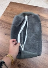 Miss Clean Ayakkabı Hurcu Gri Ayakkabı Yıkama Çantası Özel Mikrofiber Kumaş 600 gsm Fermuarlı Büyük Boy