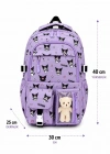 BS. Kawaii Kore Tarzı Aksesuarlı Ortopedik Yerli Günlük Okul Çantası Kuromi Karakter