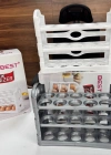 BT. Buzdolabı Kapak İçi 3 Katlı Yumurta Düzenleyici yumurtalık 30 Adet Gri ve Beyaz 9,8 x 26 x 21 cm
