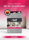 KK. Suff Fuchsie Mikrofiber Zor Kir Temizlik Bezi Geniş Alan Banyo Lavabo ve Armatür Temizlik Bezi 40x40 CM
