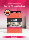 KK. Suff Fuchsie Mikrofiber Zor Kir Temizlik Bezi Geniş Alan Banyo Lavabo ve Armatür Temizlik Bezi 40x40 CM