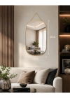 K. Dikdörtgen Çerçeveli Duvar Aynası Askılı Ayna Gold Sarı Çerçeveli Dekoratif Ayna 40x25 cm