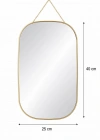 K. Dikdörtgen Çerçeveli Duvar Aynası Askılı Ayna Gold Sarı Çerçeveli Dekoratif Ayna 40x25 cm
