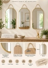 K. HOME Dekoratif Askılı Kırılmaz Duvar Aynası, Ahşap Arkalı, Üst Oval 40x24 cm