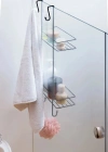 PM. 2 Katlı Askılı Banyo Rafı Duş Şampuanlık Duşakabin Havlu Askısı Duvar Düzenleyici Organizer SİYAH