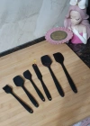 6lı Takım Yanmaz Yapışmaz Mutfak Pasta Slikon Yumurta Fırçası Kaşık Bıçak Spatula Seti