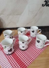 Büyük Boy Porselen Kupa 6lı