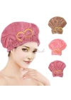 Fiyonklu Saç Kurulama Bonesi Lastikli Bukle Havlu Saç Bonesi