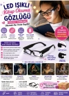 KK. LED Işıklı Kitap Okuma Gözlüğü, Renkli Çerçeve, Çift LED Ayrı Ayrı Eller Serbest Aydınlatma