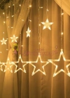 Yıldızlı Perde Salkım Saçaklı Led Işıklar Animasyonlu 138 Ledli Yıldız Perde Işık 3 M