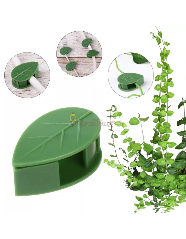 10 lu Yaprak Tasarımlı  Kablo Bitki Sarmaşık Düzenleyici Yapışkanlı Klipsler