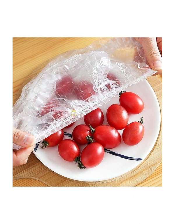 100 Adet Lastikli Tazeliği Koruyan Tencere ve Tabak Bonesi Esnek Strech Kapak