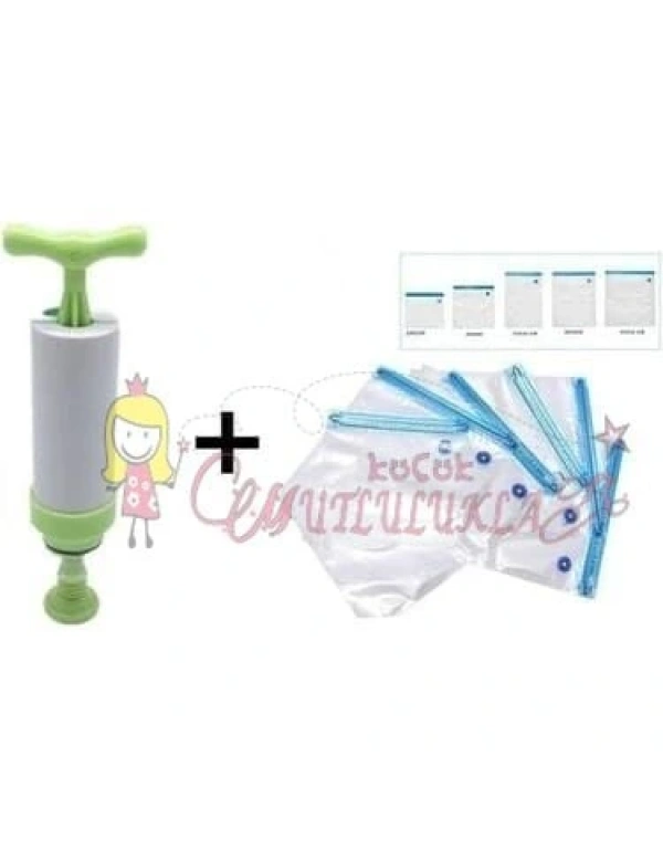 15li Vakumlu Gıda Yiyecek Saklama Poşetİ Torbaları ve Pompası