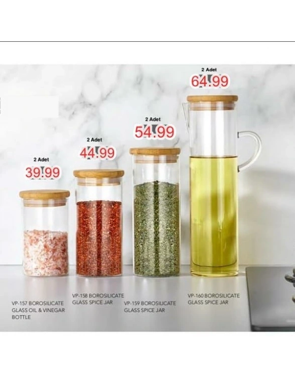 2Lİ BORASİLKAT CAM BAHARATLIK YAĞDANLIK