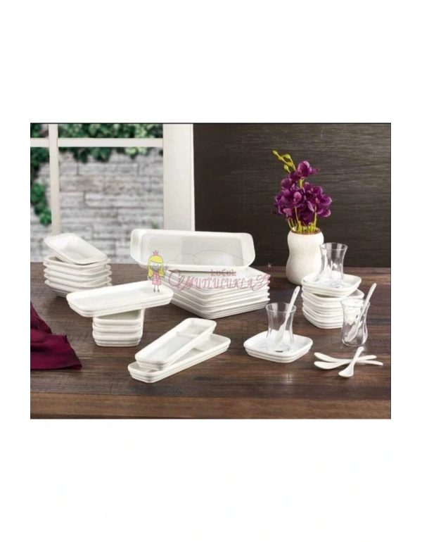 36 Parça  Beyaz Kahvaltı Seti