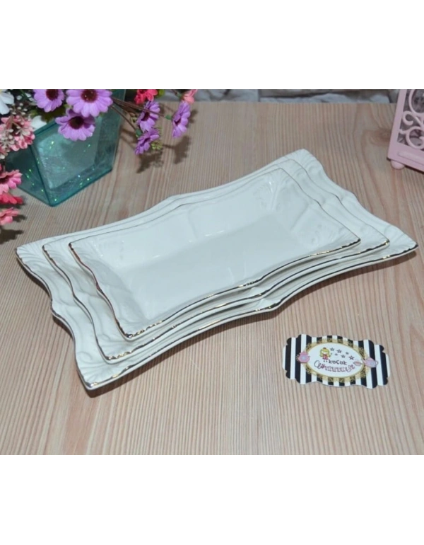 3LU YALDIZ DETAYLİ KAYIK TABAK